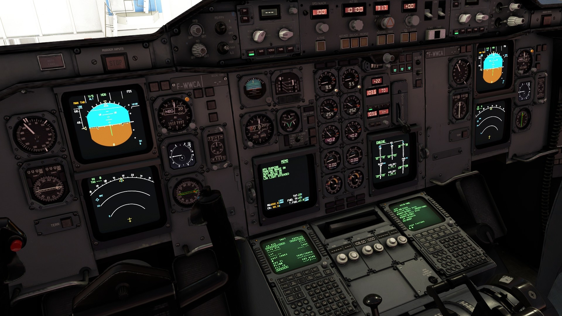 (The cockpit of the A310 exudes wonderful 1980s atmosphere and reminds more of an old Boeing 737 than of modern Airbus models).