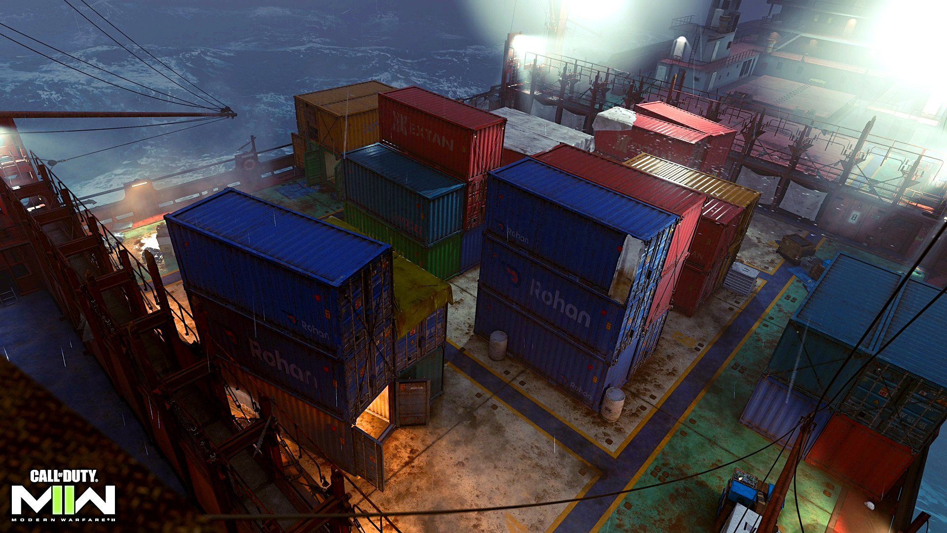 (MW2 appropriately moves Shipment to a ship in the Atlantic, but of course the layout remains the same.)