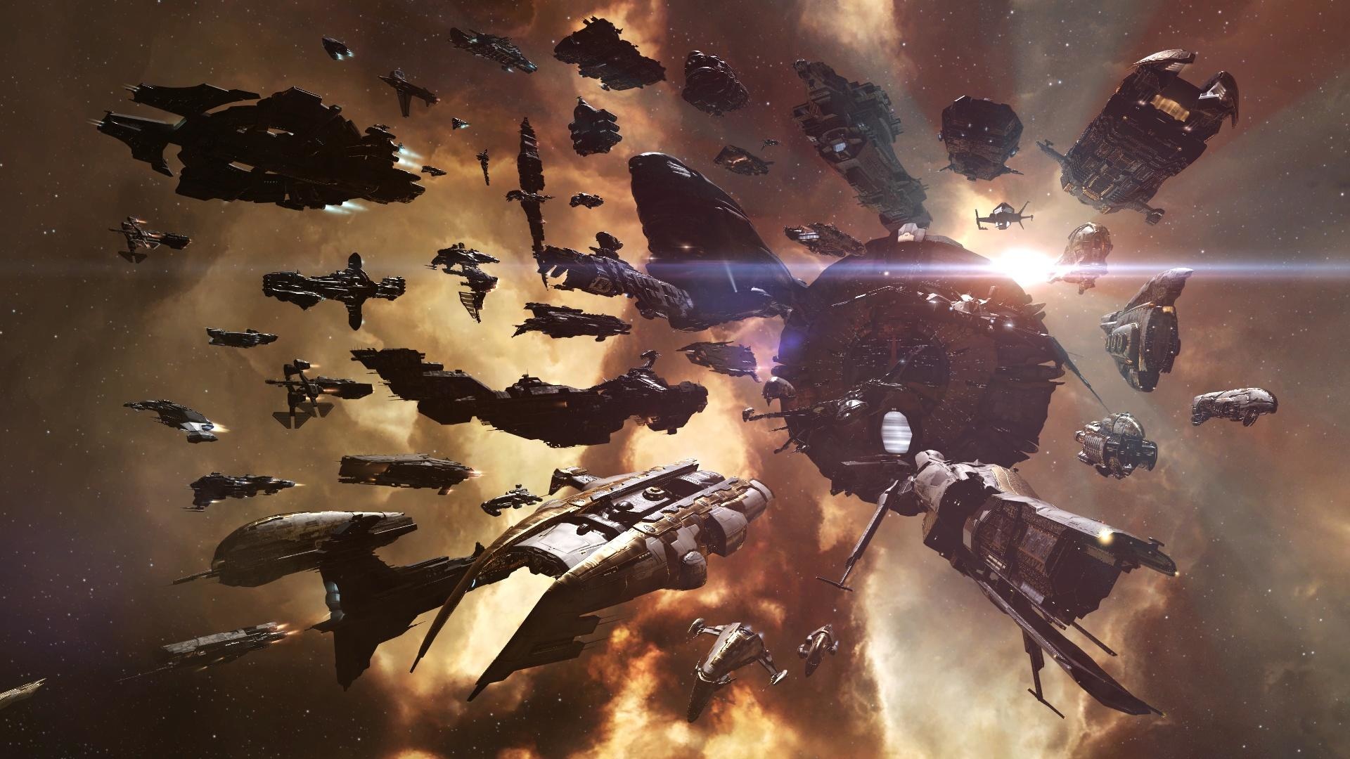 (Since in Eve most of the community plays on one server, gigantic mass battles are possible. Wars break out between the largest alliances from time to time and last for months.)