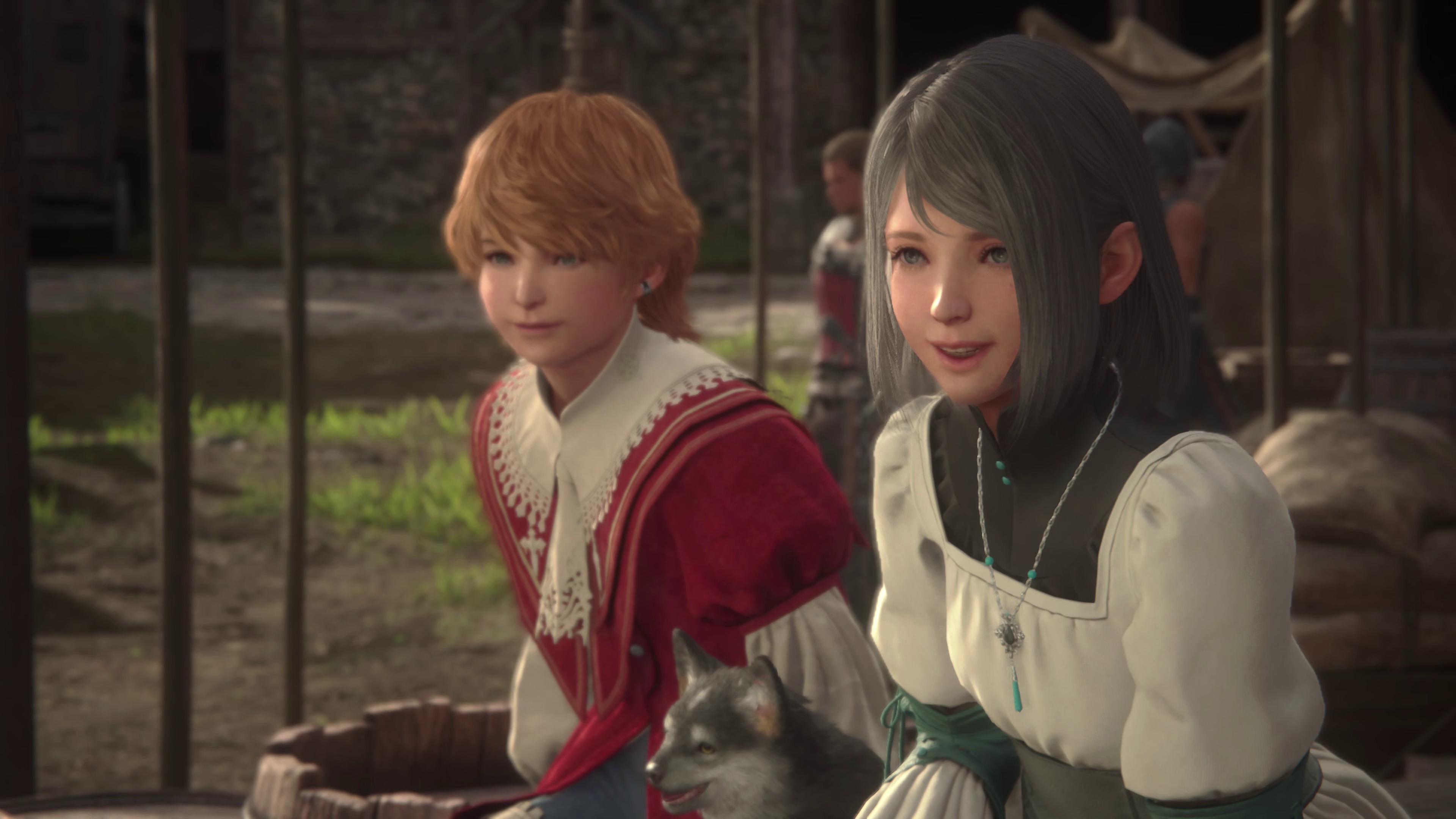 (Final Fantasy 16 se déroule sur plusieurs fuseaux horaires : ici, Joshua et Jill sont encore des enfants, plus tard, ils sont presque adultes.)