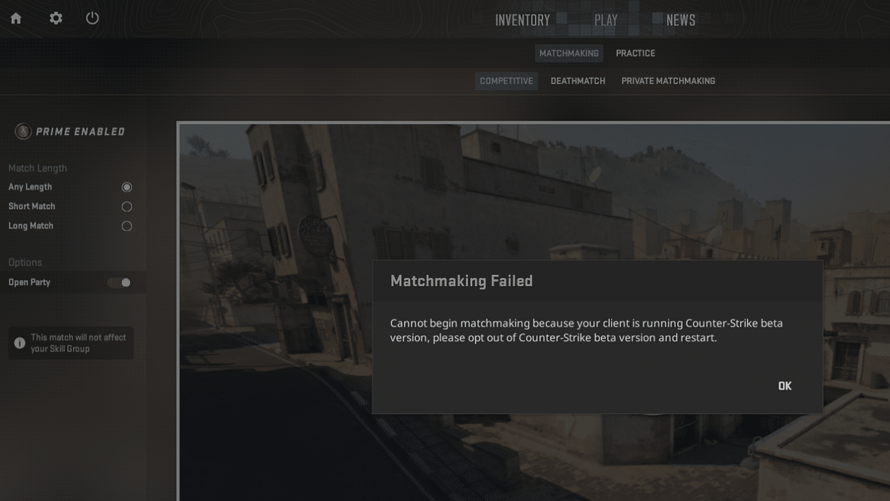 (If you try to search for a match in the CS2 beta, you will only get an error message since May 3rd)