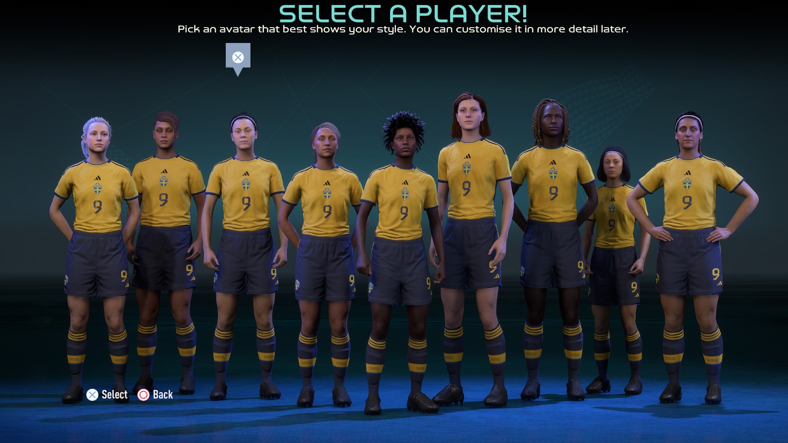 (In a new mode you can choose a female player, or create one yourself.)