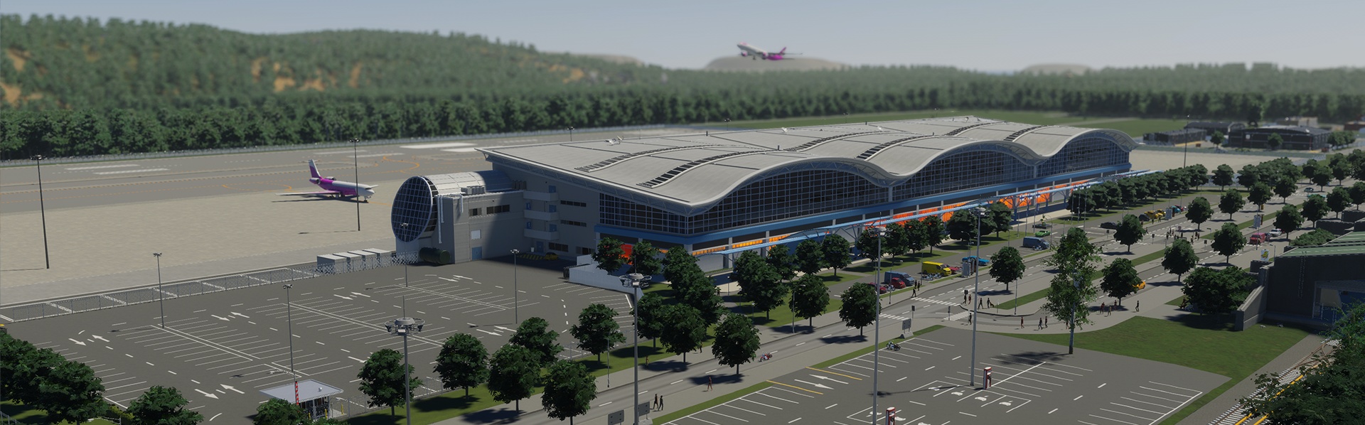 (Los aeropuertos se usan para viajar a otras ciudades en Cities Skylines 2.)