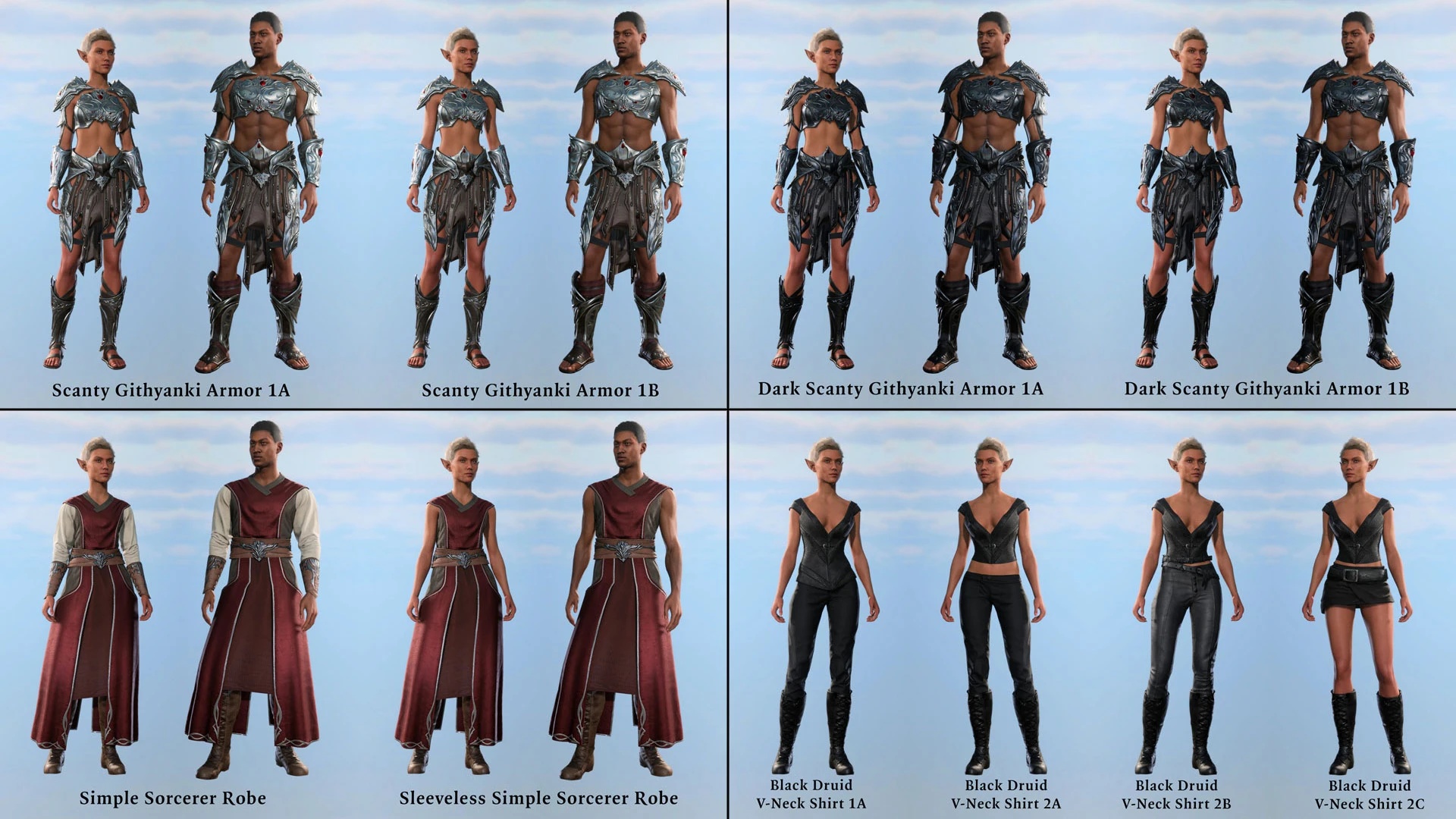 (Just a few of the clothing options. Image source: AnteMaxx)