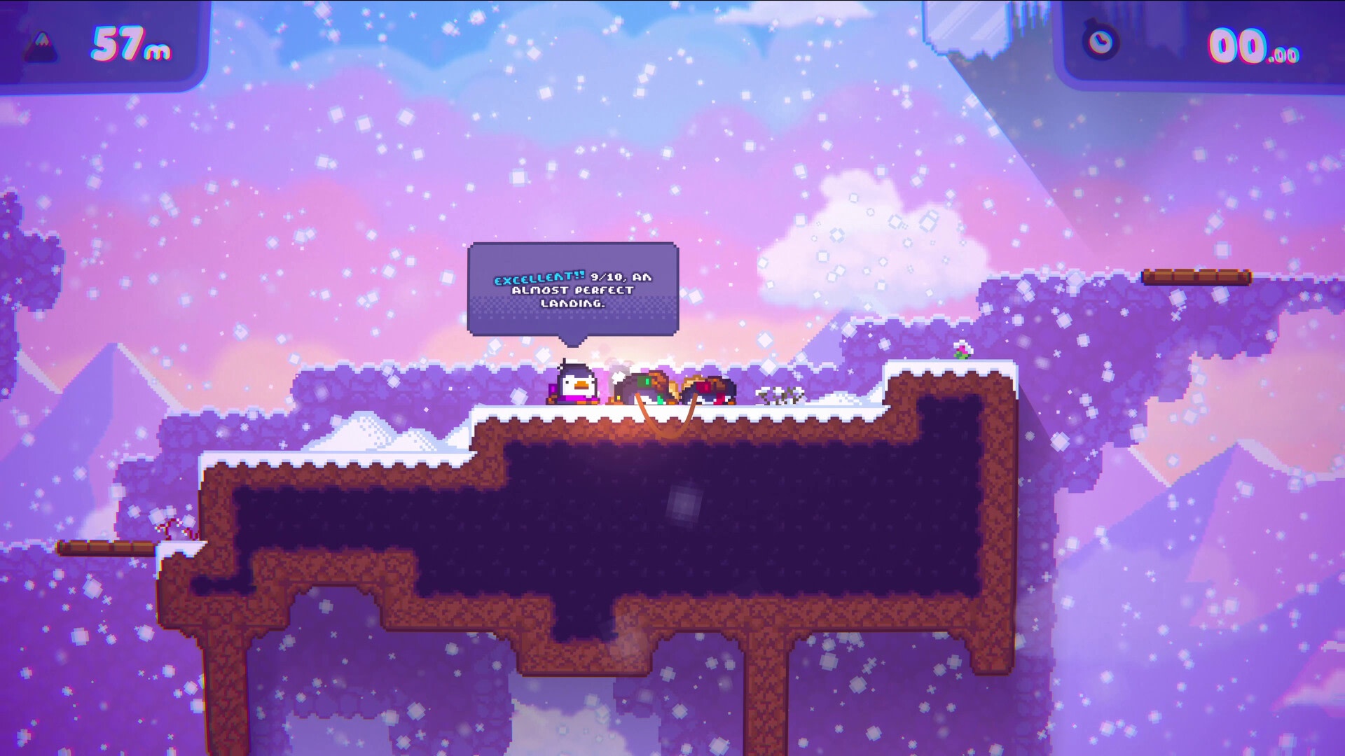 (Every time we fail a jump, we end up with our beaks in the snow.)