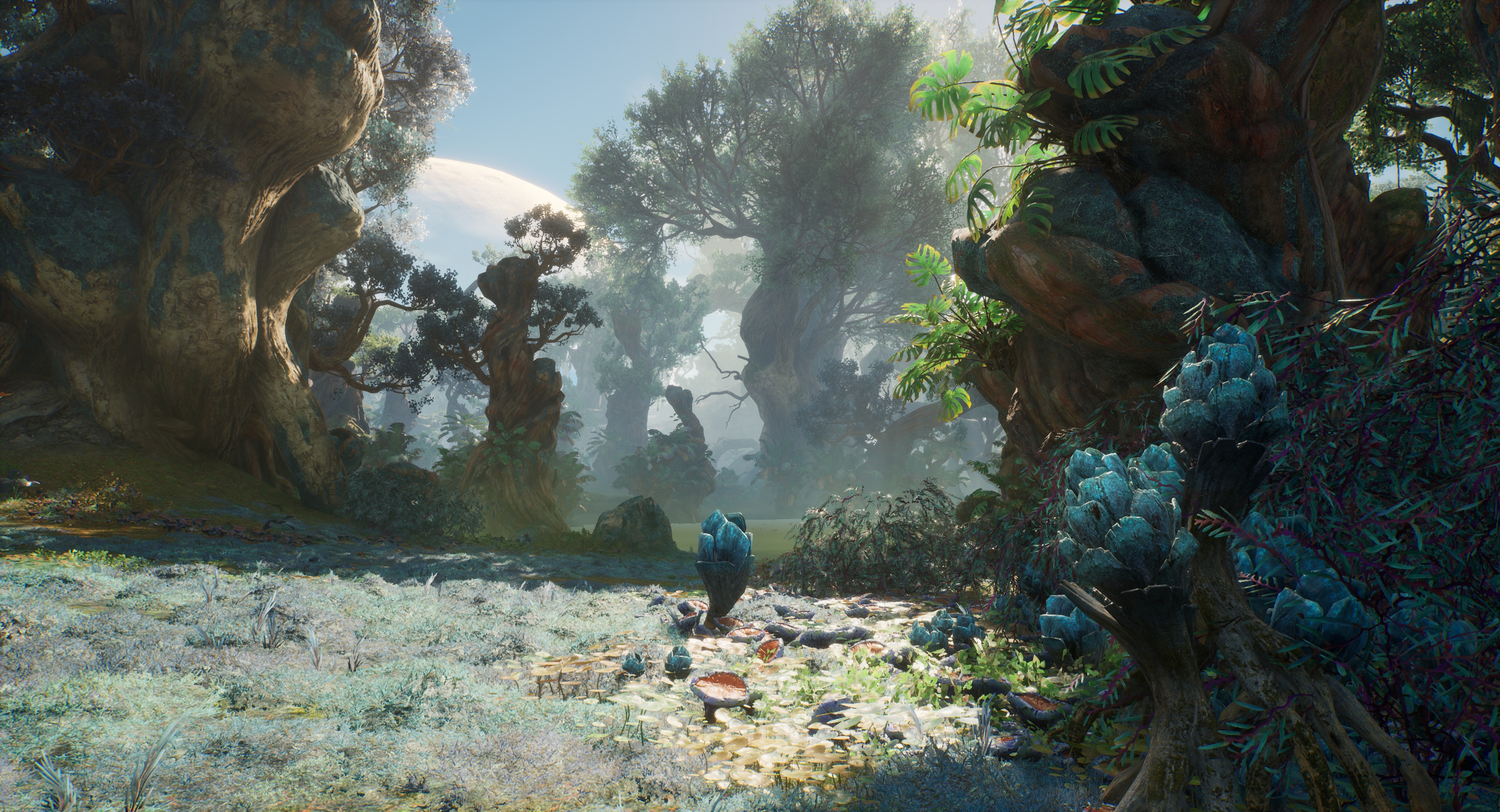 (De game begint in een bosgebied dat enigszins doet denken aan James Camerons Avatar.)