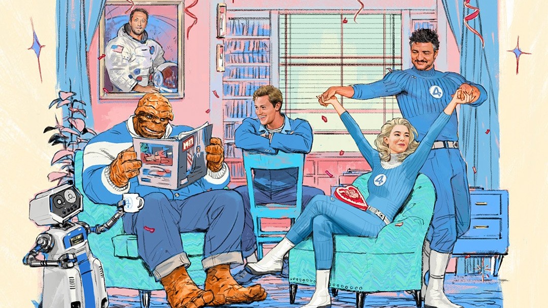 (Les nouveaux Fantastic Four : Ebon Moss Bachrach, Joseph Quinn, Vanessa Kirby et Pedro Pascal. Source de l'image : Disney / Marvel)