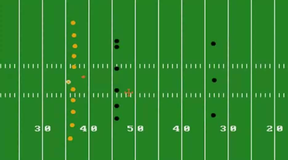 (Като паднала ролка Smarties, само че с по-малко цветове: Футболният симулатор Gridiron! е първата игра на Bethesda.