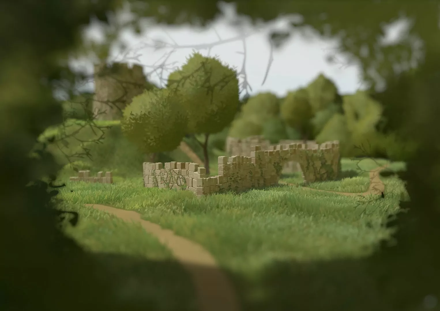 (a natureza está realmente viva no pequeno jogo de construção e começa a recuperar os nossos edifícios)