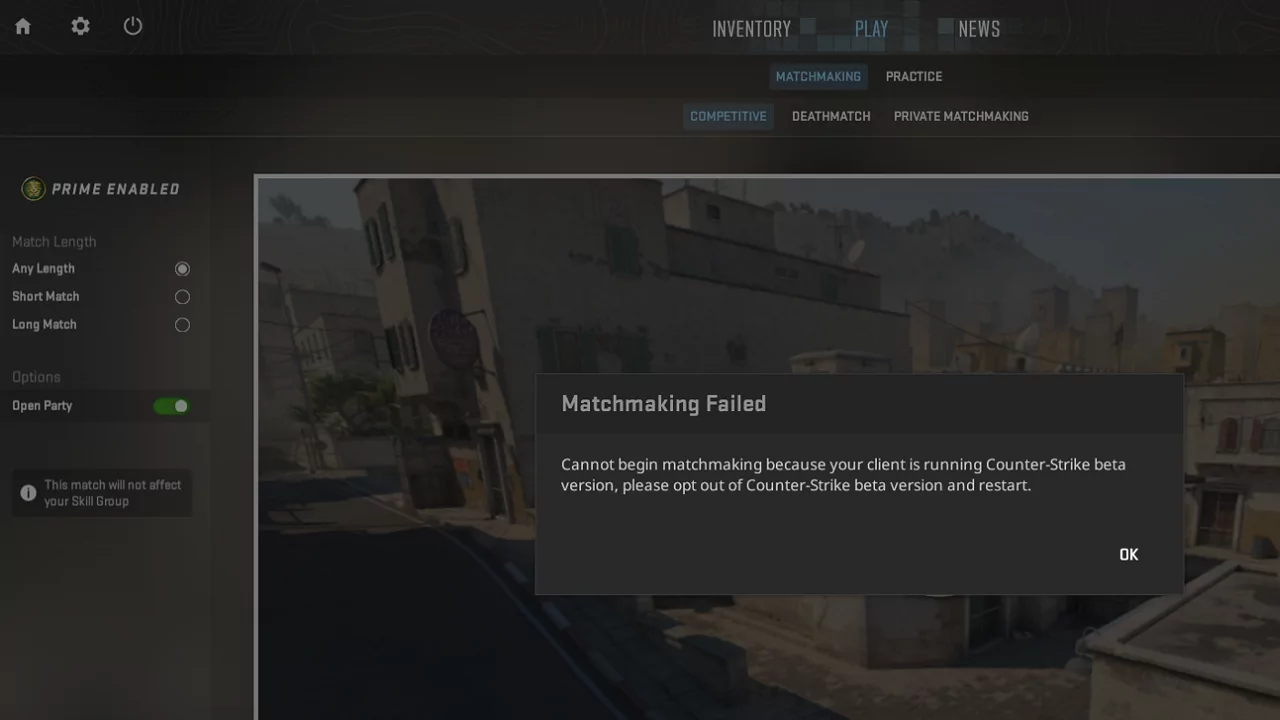 (If you try to search for a match in the CS2 beta, you will only get an error message since May 3rd)